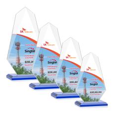 Byers Full Color Blue Peaks Crystal Trophy - Custom Trophies
