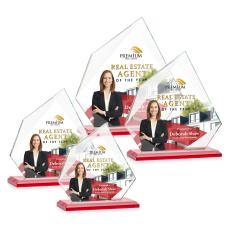 Hoang Full Color Red Peaks Crystal Trophy - Crystal Trophies