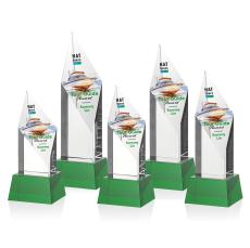 Fernandes Full Color on Base Green Crystal Trophy - Crystal Trophies