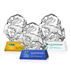 Reece Moose Full Color Animals Crystal Trophy - Crystal Trophies