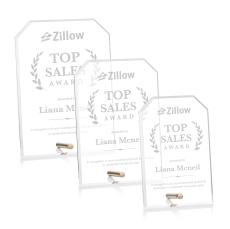 Jewell Clipped Gold Rectangle Acrylic Trophy - Acrylic Trophies