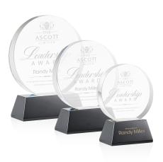McCarty on Base Black Circle Crystal Trophy - Crystal Trophies