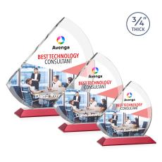 Yanez Full Color Red Peaks Crystal Trophy - Crystal Trophies