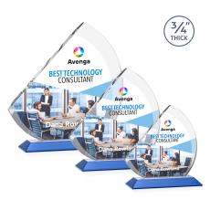 Yanez Full Color Blue Peaks Crystal Trophy - Crystal Trophies