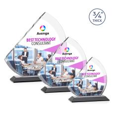 Yanez Full Color Black Peaks Crystal Trophy - Crystal Trophies