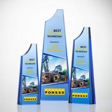 Webber Full Color Sky Blue Towers Crystal Trophy - Crystal Trophies