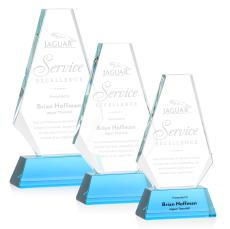 Mcleod on Helton Base Sky Blue Polygon Crystal Trophy - Crystal Trophies