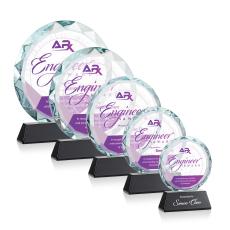 Linares Full Color Black Circle Crystal Trophy - Crystal Trophies