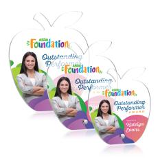 Jewell Apple Full Color Silver Apples Acrylic Trophy - Apple Trophies