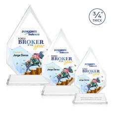 Archer Full Color on Helton Clear Peaks Crystal Trophy - Crystal Trophies