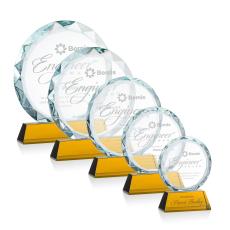 Linares Amber Circle Crystal Trophy - Crystal Trophies