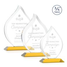 Cavazos Amber Flame Crystal Trophy - Crystal Trophies