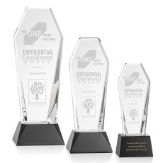 Thorpe Towers on Base- Black Crystal Trophy - Crystal Trophies