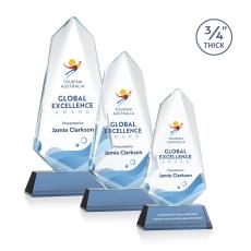 McMullen Full Color on Helton Sky Blue Unique Crystal Trophy - Crystal Trophies