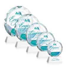 Linares Full Color Fagan Circle Crystal Trophy - Crystal Trophies