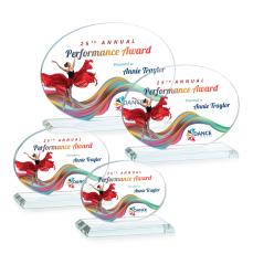 Woods (Horiz) Full Color  Clear Circle Crystal Trophy - Crystal Trophies