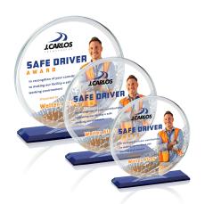 Varner Full Color Circle Crystal Trophy - Custom Trophies