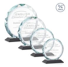 Clarke Black Circle Crystal Trophy - Crystal Trophies
