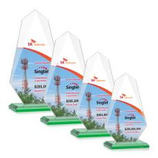 Byers Full Color Green Peaks Crystal Trophy - Glass Trophies