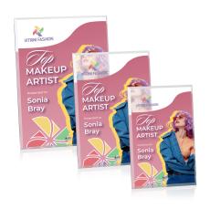 Jewell (V) Full Color Silver Rectangle Acrylic Trophy - Acrylic Trophies