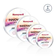 Smart Full Color Clear Circle Acrylic Trophy - Employee of the Month