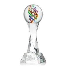 Blackburn on Spirale Spire Base Clear Towers Glass Trophy - Art Glass Trophies
