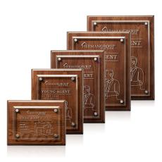 Norwood Plaque - Walnut/Silver - Wall Plaque Awards