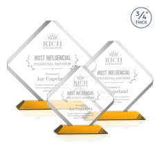 Jacobsen Amber Crystal Trophy - Crystal Trophies