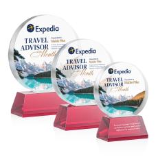 McCarty Vividprint on Base Red Circle Crystal Trophy - Custom Trophies