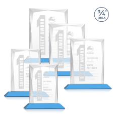 Cassidy Sky Blue Rectangle Crystal Trophy - Crystal Trophies