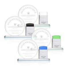 Salazar Perpetual Circle Crystal Trophy - Employee Awards