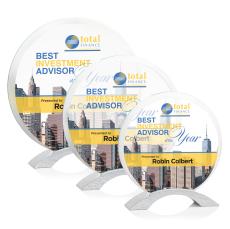 Hutchinson Full Color Circle Crystal Trophy - Crystal Trophies