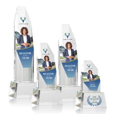 Cunningham Full Color on Base Clear Polygon Crystal Trophy - Crystal Trophies