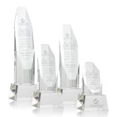 Cunningham on Base Clear Polygon Crystal Trophy - Crystal Trophies