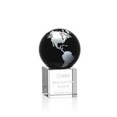 Petty Black/Silver Globe Crystal Trophy - Crystal Globe Awards