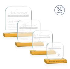 App Amber Square / Cube Crystal Trophy - Crystal Trophies