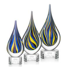 Sharp Clear Tear Drop Glass Trophy - Glass Trophies