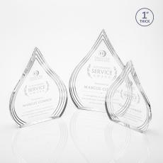 Wiggins Clear Tear Drop Acrylic Trophy - Acrylic Trophies
