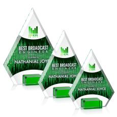 Norman Full Color Green Crystal Trophy - Crystal Trophies