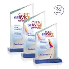 Brito Full Color Blue Peaks Crystal Trophy - Crystal Trophies