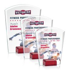 Byrne Full Color Red Peaks Crystal Trophy - Crystal Trophies