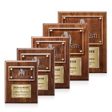 Woodward Plaque - Walnut/Gold - Wall Plaque Awards
