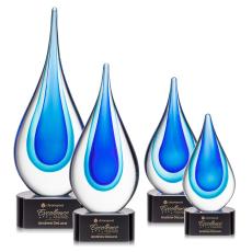 Eubanks on Half Round Base - Black - Glass Trophies