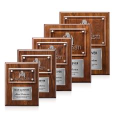 Woodward Plaque - Walnut/Silver - Wall Plaque Awards