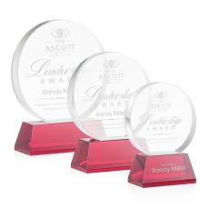McCarty on Base Red Circle Crystal Trophy - Crystal Trophies