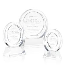 Napier on Base Clear Circle Crystal Trophy - Crystal Trophies