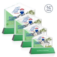 Realtor Full Color on Helton Green Crystal Trophy - Crystal Trophies