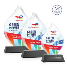 Cavazos Full Color on Helton Black Flame Crystal Trophy - Crystal Trophies