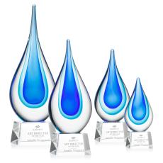 Eubanks on Small Crystal Base - Clear - Art Glass Trophies