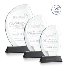 Oakes on Helton Base Black Peaks Crystal Trophy - Crystal Trophies